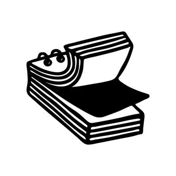 Doodle Notepad icon hand drawn with black line in freehand style Illustrazione stock