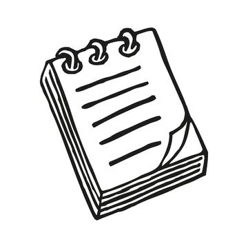 Doodle Notepad icon handdrawn with ink pen 스톡 일러스트