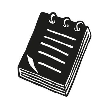Doodle Notepad icon handdrawn with ink pen Illustrazione stock