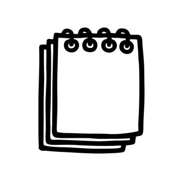 Doodle Notepad icon handdrawn with ink pen Illustrazione stock