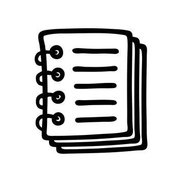 Doodle Notepad icon handdrawn with ink pen 스톡 일러스트