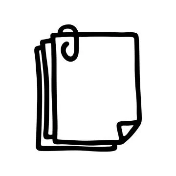 Doodle Notepad icon handdrawn with ink pen Stock Illustration