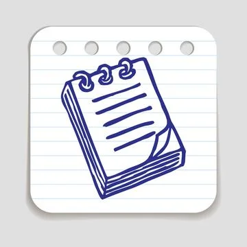 Doodle Notepad icon. Stock Illustration