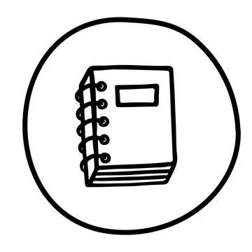 Doodle Notepad icon. Infographic symbol in a circle Illustrazione stock
