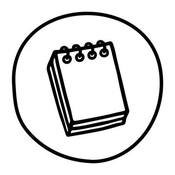 Doodle Notepad icon. Infographic symbol in a circle 스톡 일러스트