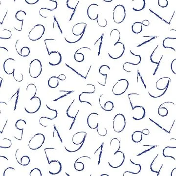 Doodle number pattern on a transparent background, hand drawn vector elemen.. Stock Illustration