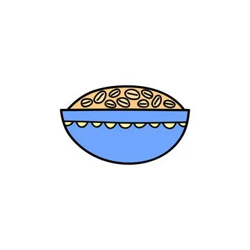 Doodle oat porridge. Stock Illustration