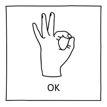 Doodle OK icon Illustrazione stock