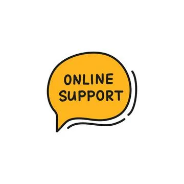 Doodle online support chat bubble. Stock Illustration