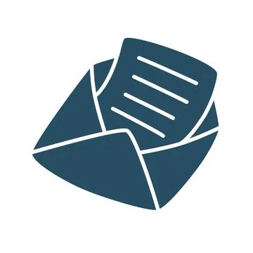 Doodle Open envelope with letter icon hand drawn in a modern minimalistic sty Stock Illustration