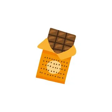 Doodle opened chocolate bar. Stock Illustration