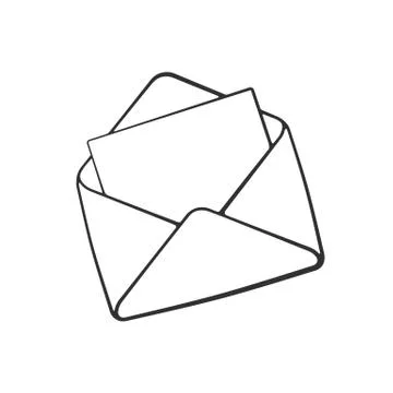 Doodle of opened envelope Stock Illustration