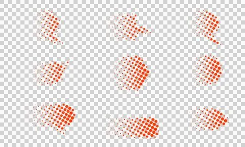 Doodle orange dots pattern isolated on white background Stock-Illustration