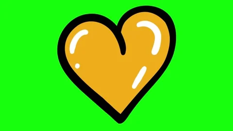 Doodle Orange Heart 4k Video stock 249390046