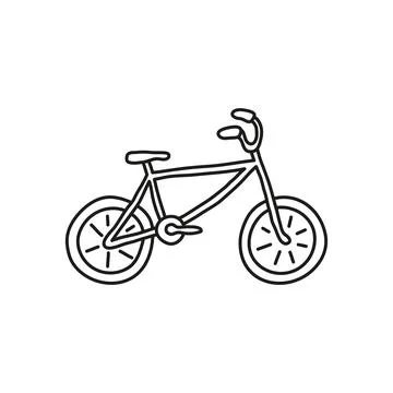 Doodle outline bicycle. Stock Illustration