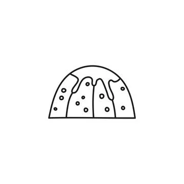 Doodle outline Easter kulich cake. Stock Illustration