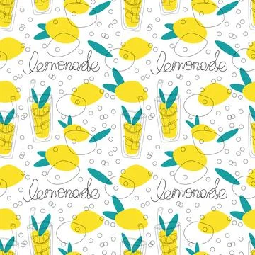 Doodle outline illustration pattern - drink lemonade Stock Illustration