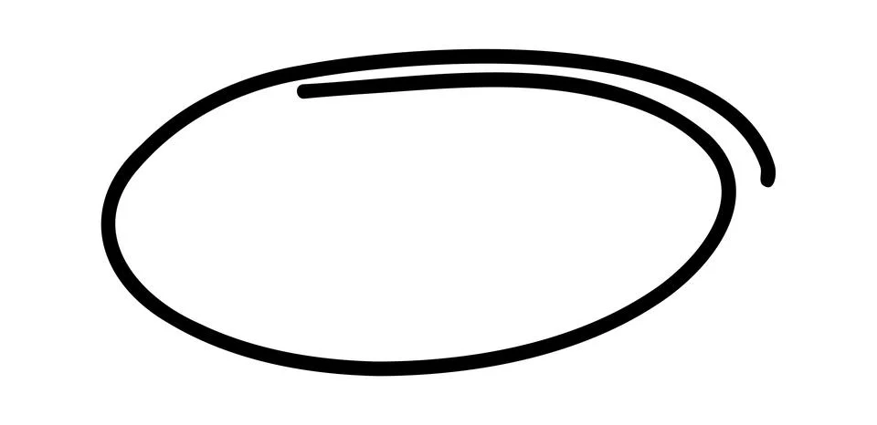 Doodle oval frame. Hand drawn circle pencil sketch. Vector scribble round border Illustrazione stock