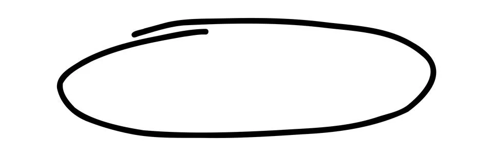 Doodle oval frame. Hand drawn circle pencil sketch. Vector scribble round border Illustrazione stock