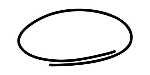 Doodle oval frame. Hand drawn circle pencil sketch. Vector scribble round border Stockillustratie