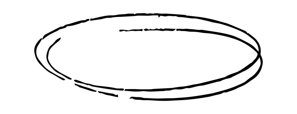 Doodle oval frame. Hand drawn circle pencil sketch. Vector scribble round border Stock Illustration