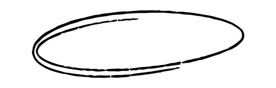 Doodle oval frame. Hand drawn circle pencil sketch. Vector scribble round border 库存插图