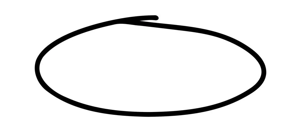Doodle oval frame. Hand drawn circle pencil sketch. Vector scribble round border Illustrazione stock