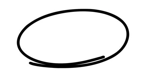 Doodle oval frame. Hand drawn circle pencil sketch. Vector scribble round border 库存插图