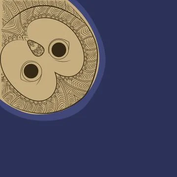 Doodle owl head. Stock Illustration