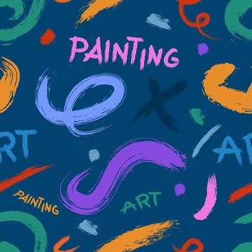 Doodle Paint Brush Strokes Illustrazione stock