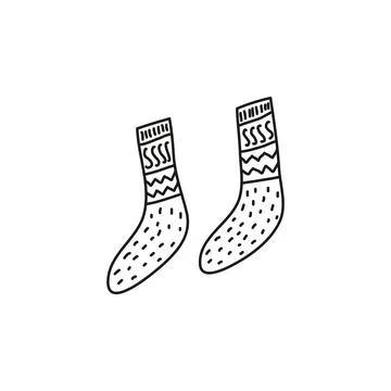 Doodle pair of socks. Stock Illustration