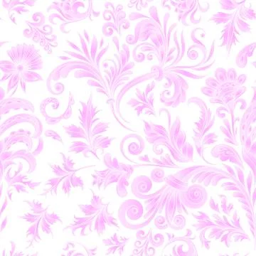 Doodle paisley seamless pattern. Gradient floral elements on white background Illustrazione stock