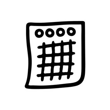Doodle Paper Piece icon, squared paper with holes Stock Illustration