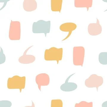 Doodle pastel speech bubbles seamless pattern Stock Illustration