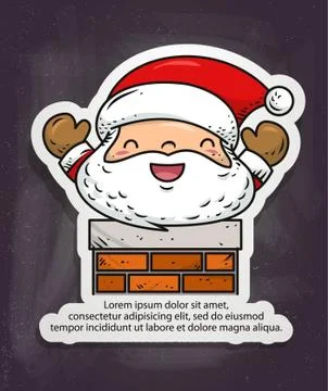 Doodle patch santa 스톡 일러스트