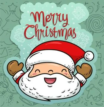Doodle patch of santa Stock Illustration
