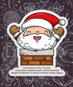Doodle patch santa Stock Illustration