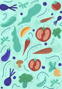 Doodle Pattern Design of Food Stock Illustration