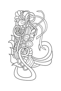 Doodle pattern with doodle waves and lines. Illustrazione stock