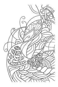 Doodle pattern with doodle waves and lines. Illustrazione stock