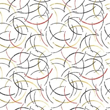 Doodle pattern with gold and red scribble for xmas Illustrazione stock