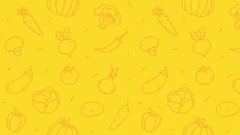 Doodle pattern vegetables lines Stock Footage 307628775
