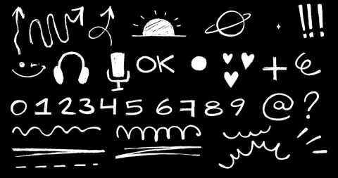 Doodle Pens Elements Pack. Animated Hand Drawn Lines and Scribbles Elements Stock Footage 285853481