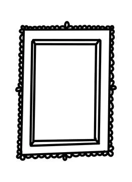 Doodle picture frame. Hand drawn vintage sketchy shape. Vector collection Stock Illustration