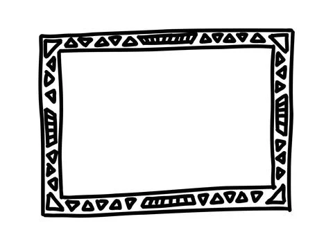 Doodle picture frame. Hand drawn vintage sketchy shape. Vector collection Stock Illustration