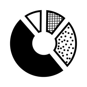 Doodle pie chart set. Hand drawn fraction graphic shape Stockillustratie