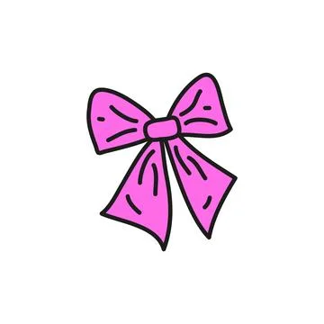 Doodle pink bow. Stock Illustration