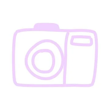 Doodle Pink Camera Icon Stock Illustration