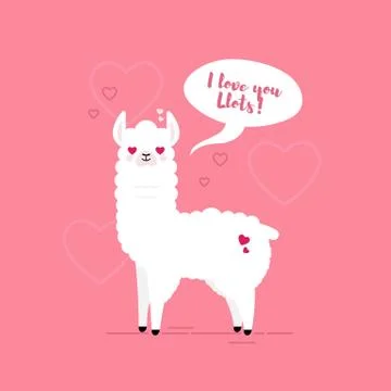 Doodle pink llama Stock-Illustration