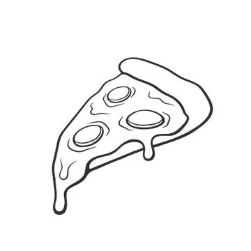 Doodle pizza slice Stock Illustration